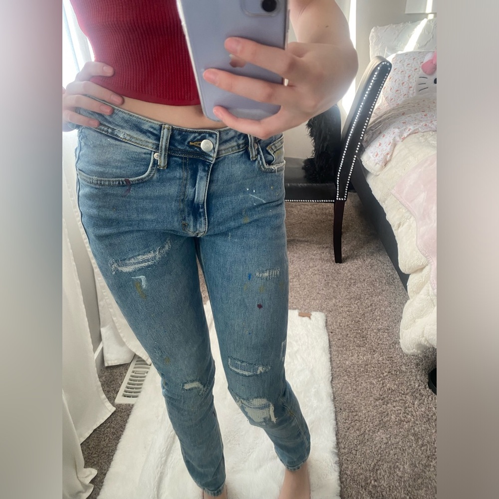 Women's Blue Distressed Jeans